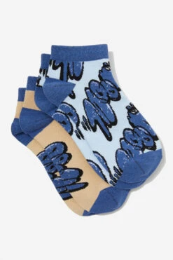 Typo Home 2 Pk Of Ankle Socks